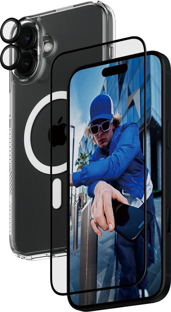 PanzerGlass 3-in-1 Schutz Set iPhone 16 Plus, Apple, Apple - iPhone 16 Plus, Trockene Anwendung, Kratzresistent, Schockresistent, Transparent, 1...