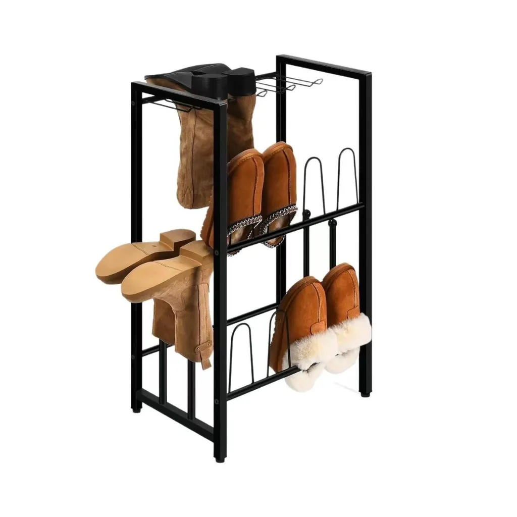 Support à bottes anti-salissure pour sol propre étagère métal robuste