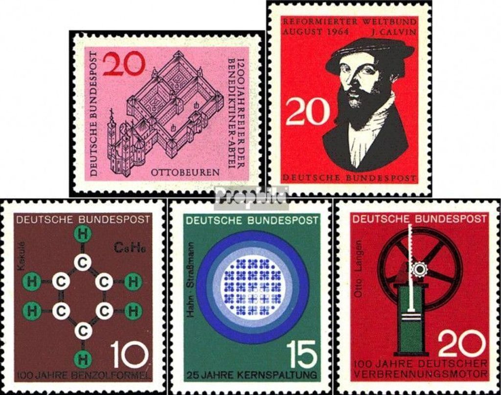 Briefmarken BRD (BR.Deutschland) 1964 Mi 428,439,440-442 (kompl.Ausg.) gestempelt 1200 Jahre Benediktinerabtei Ottobeuren