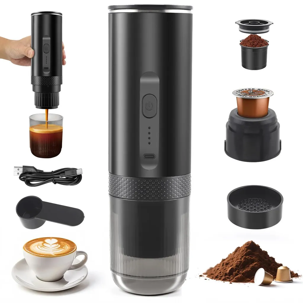 Machine expresso sans fil 20 bars : Puissance et autonomie 7500mAh