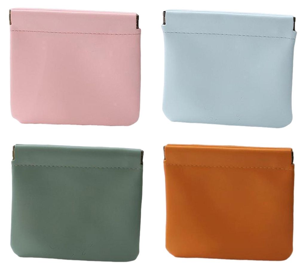 Kosmetiktasche mit Druckknopfverschluss aus Kunstleder, tragbar, zur Aufbewahrung von Lippenstift, Kopfhörern, Münzen und Karten