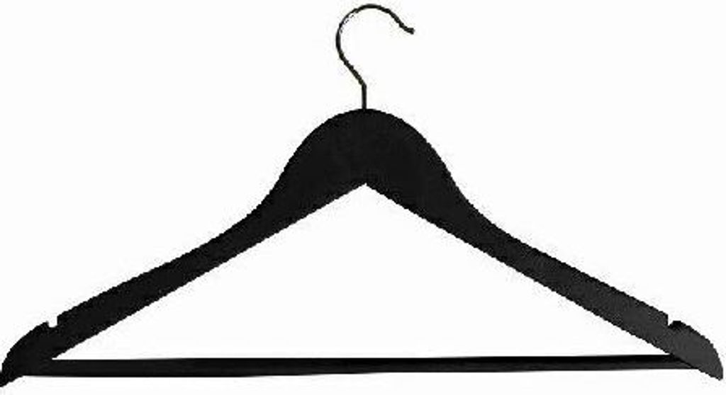 TrendLine Kleiderbügel mit Steg 5 Stück Holz schwarz