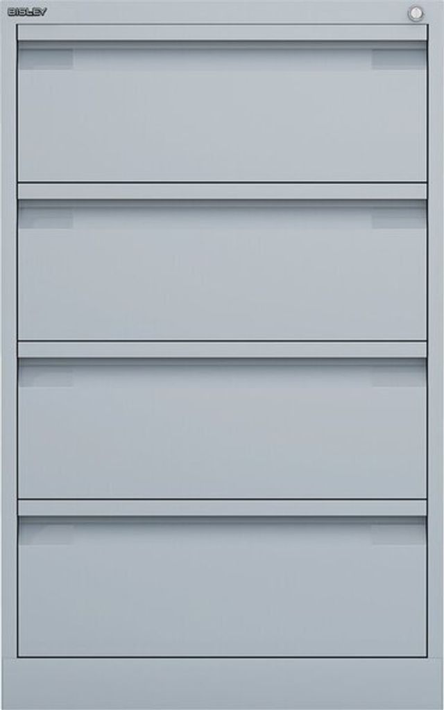 Karteischrank, BxTxH 570x622x915 mm, DIN A5, zweibahnig, 4 Schubladen, Griffleiste,lichtgrau