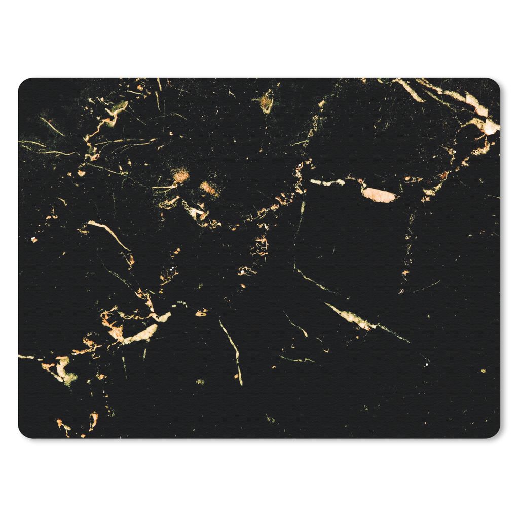 MuchoWow Mauspad Mousepad Marmor - Limette - Schwarz - Gold 23x19 cm - Mousepads - Maus Mat - Pad - Mausunterlage - Schreibtischunterlage - Mausp...