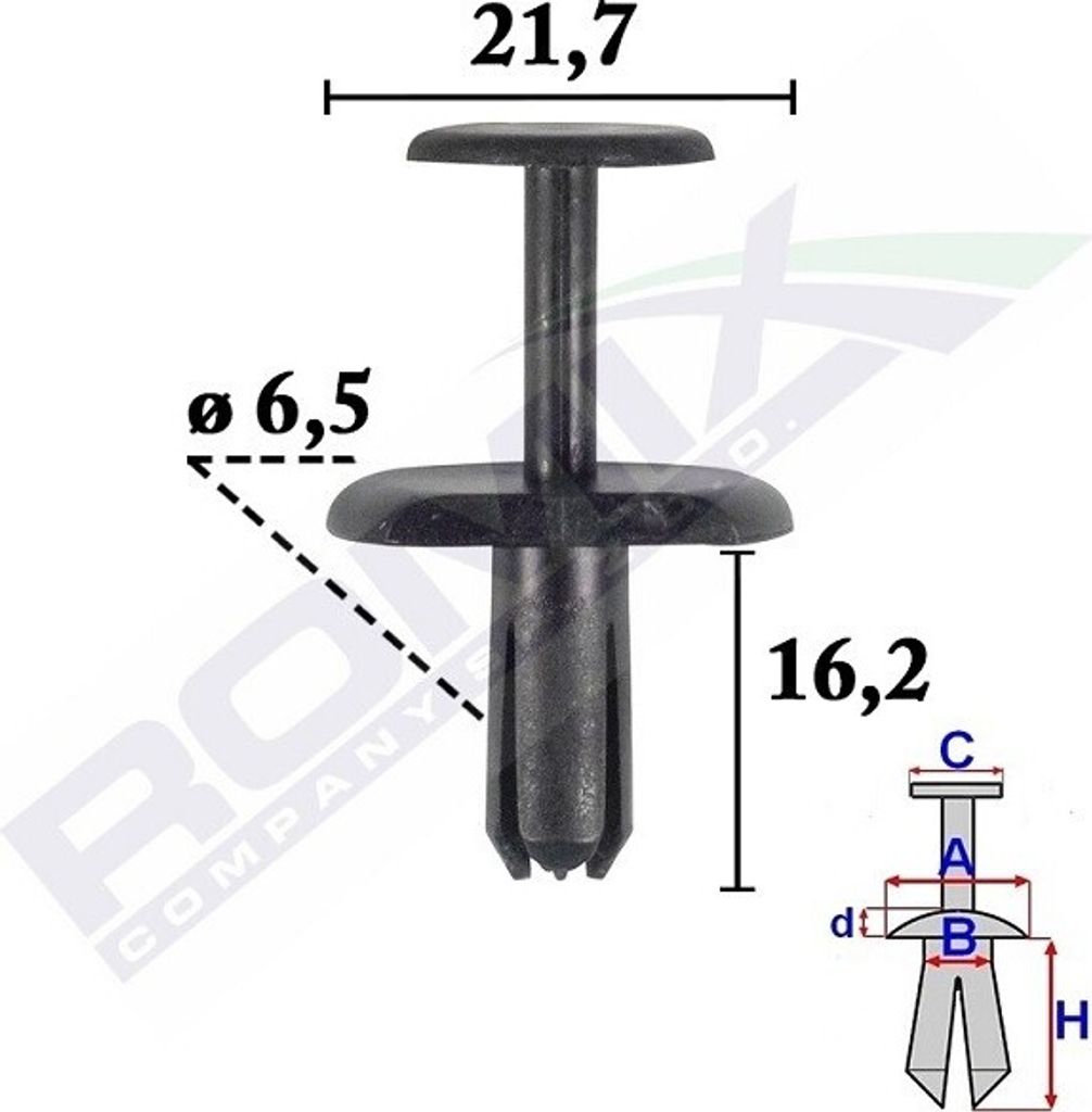 10x ROMIX C70564 Clip Zier- / Schutzleiste unten