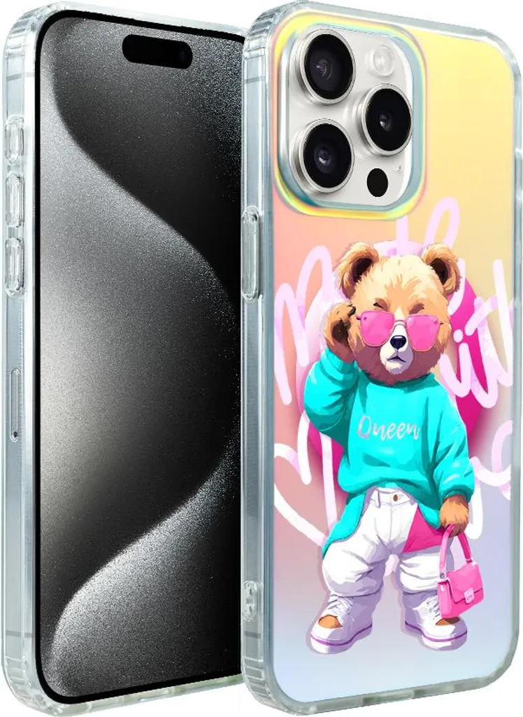 Custodia iPhone 15 Pro IBIZU California Sunset MagSafe Orsetto Pink