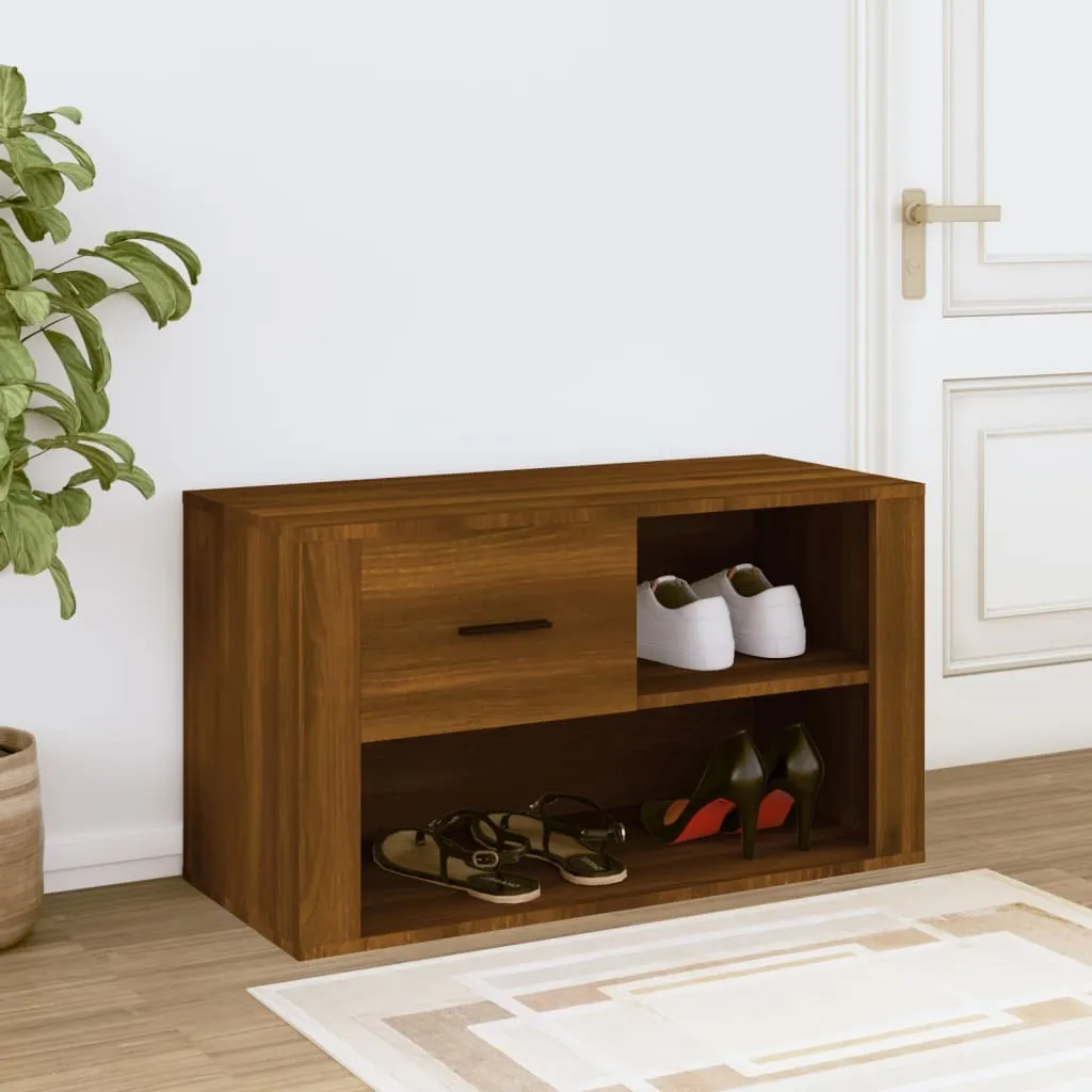 Mobile Scarpiera Salvaspazio 80 cm Effetto Rovere | vidaXL Home - 3