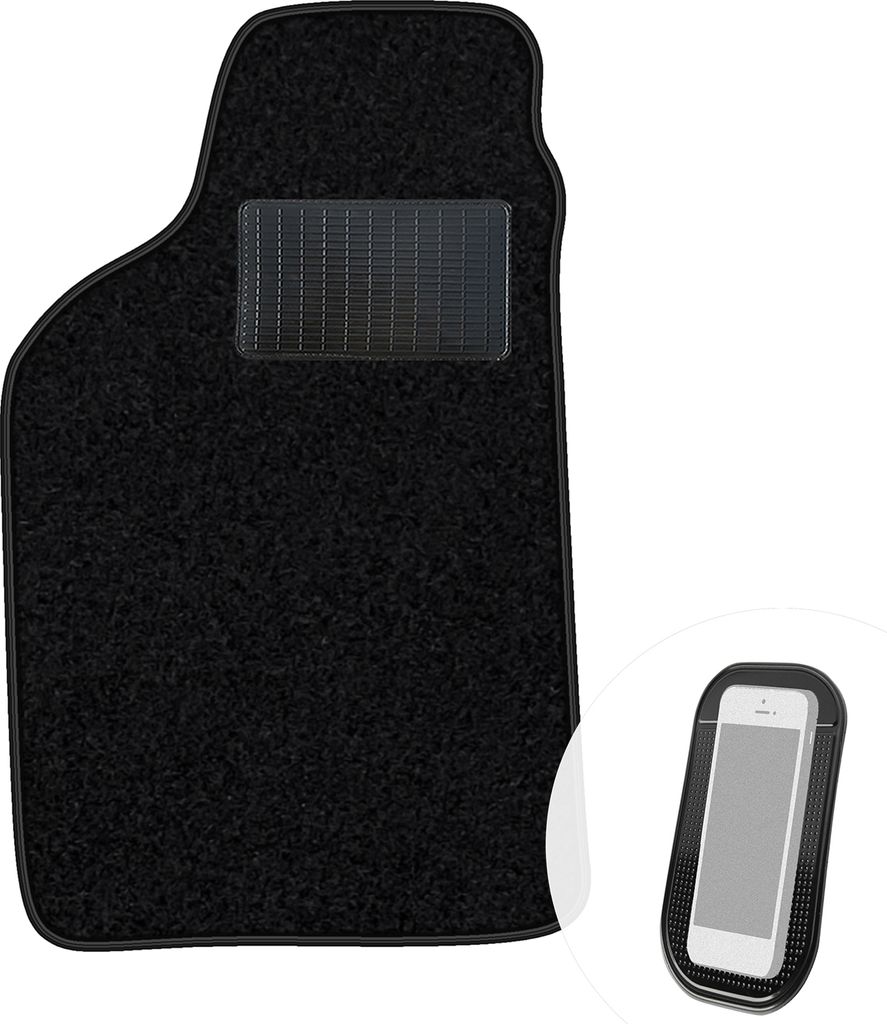 moto-MOLTICO Fahrer Fußmatte Auto Velours Fahrerseite Autoteppiche Schwarz Fahrermatte 1-teilig passend für Peugeot 106 1996-2003