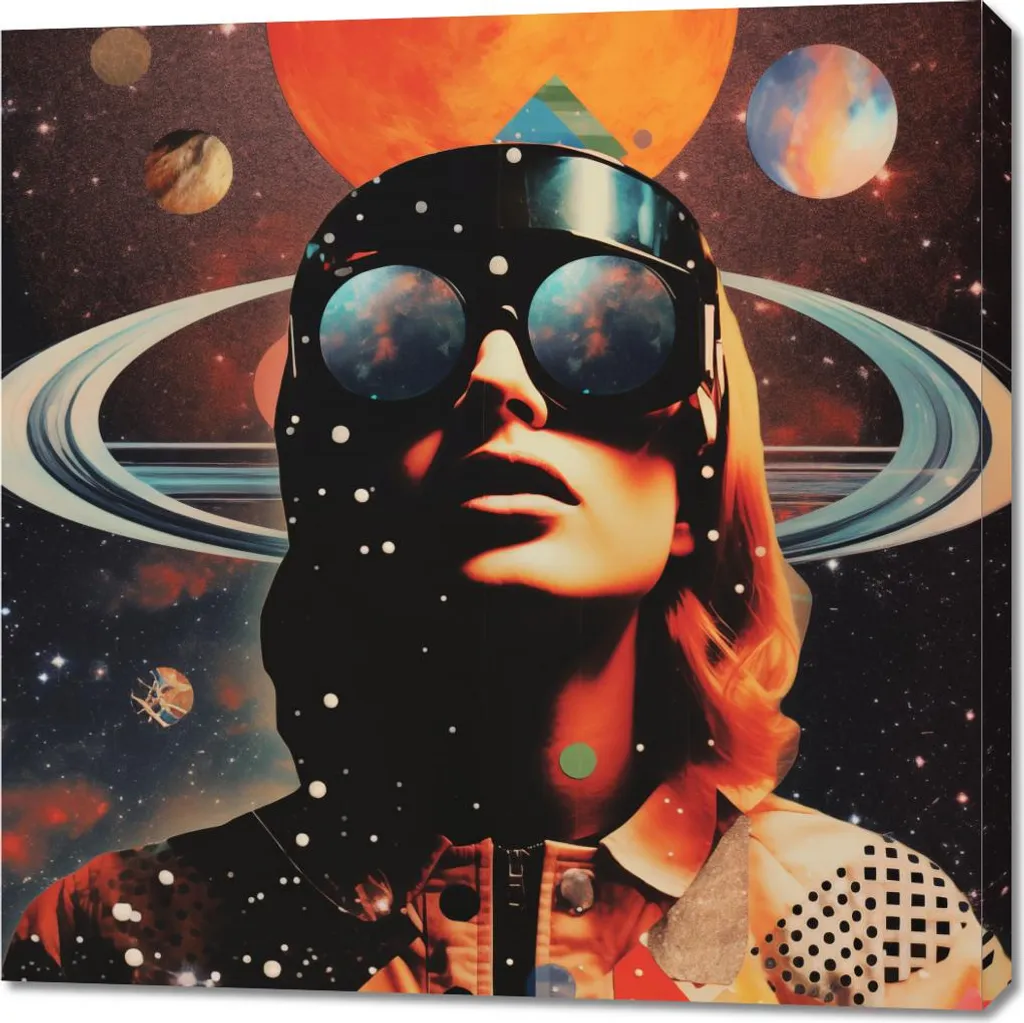 Décoration Murale Visions cosmiques 90x90 cm - Grand Tableau Carré Art