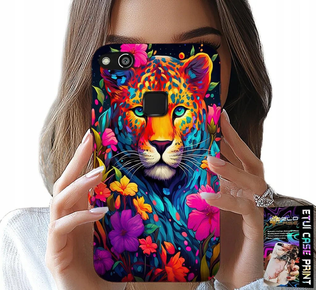 Custodia Huawei P9 Lite 2016 Floreale Tigre + Pellicola Vetro Temperato