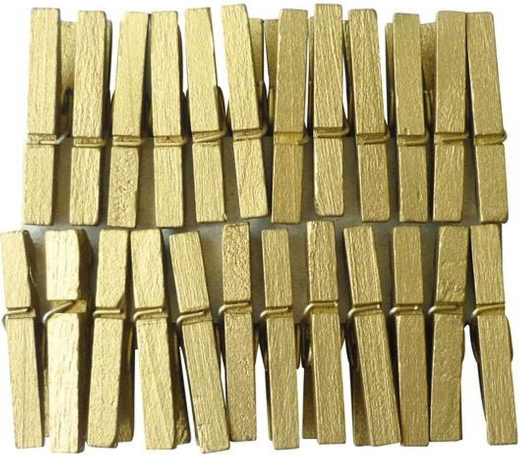 48 goldene Mini-Wäscheklammern 3 cm