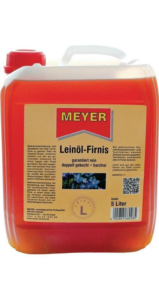 Leinöl-Firnis honigfarben 5l Kanister MEYER Produktbild 