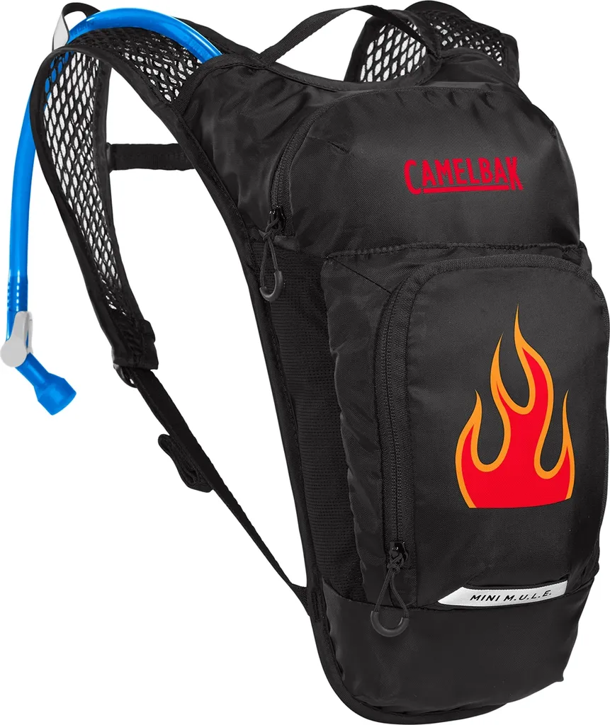 Camelbak Mini Mule 1,5L Noir et Flammes - Sac d'Hydratation pour Enfant