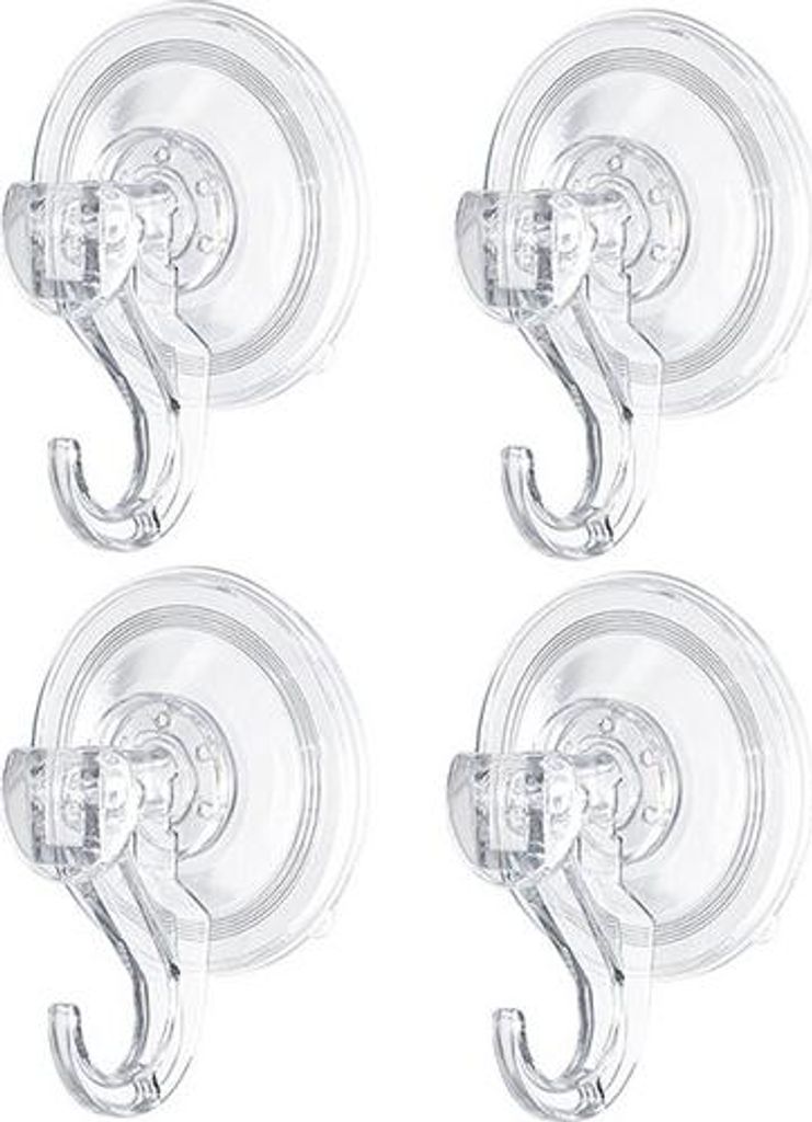 INF Saugfähige Haken PET, 6.9x8.9x4cm, Badezimmer, Küche, 4er-Pack