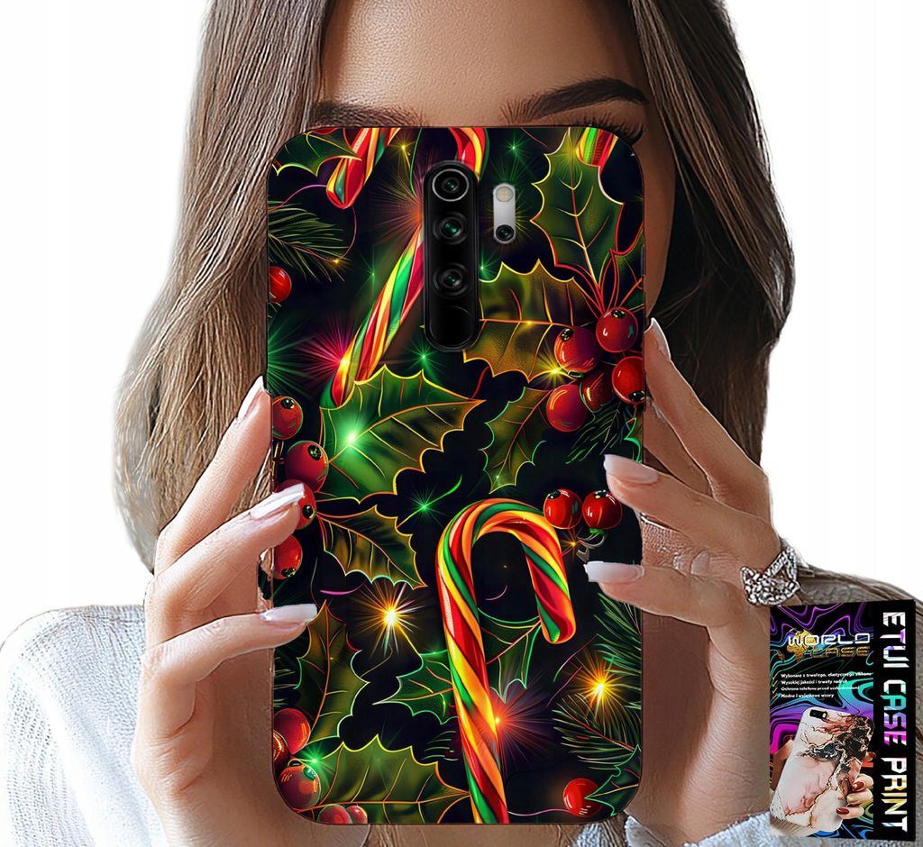 Hülle Für Xiaomi Redmi 9 - Zuckerstange, Mistelzweig, Weihnachtsbaum + Glas