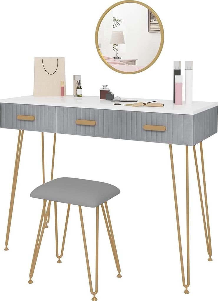 WOLTU Schminktisch mit Hocker&Schubladen Tischplatte Produktbild 8