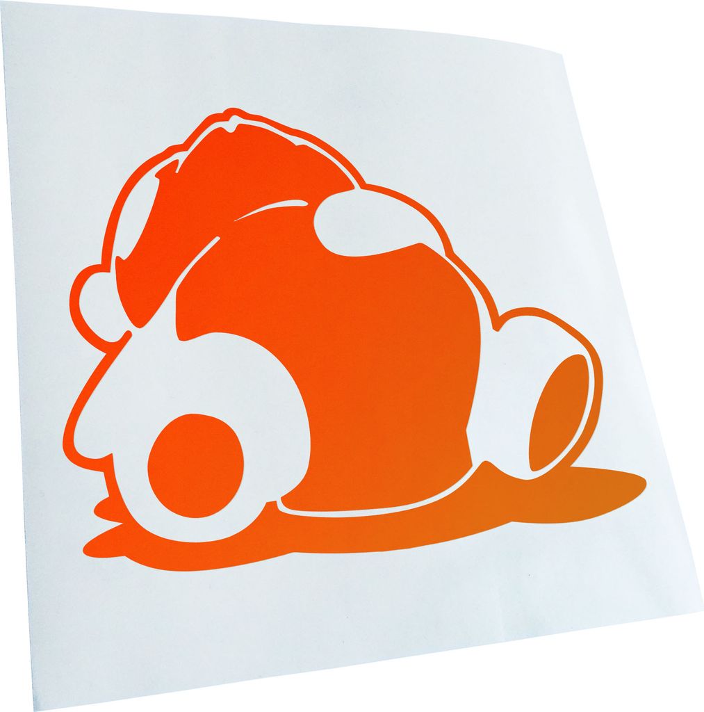 Kiwistar - Autoaufkleber - Neonorange - 30 x 27 cm - Sleepy Panda - Heckscheibenaufkleber - Aufkleber für Auto Kfz Fahrrad, LKW, Truck Mofa