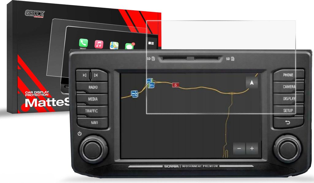 Matte Autodisplayfolie für Scania R 8", Grizz Protector