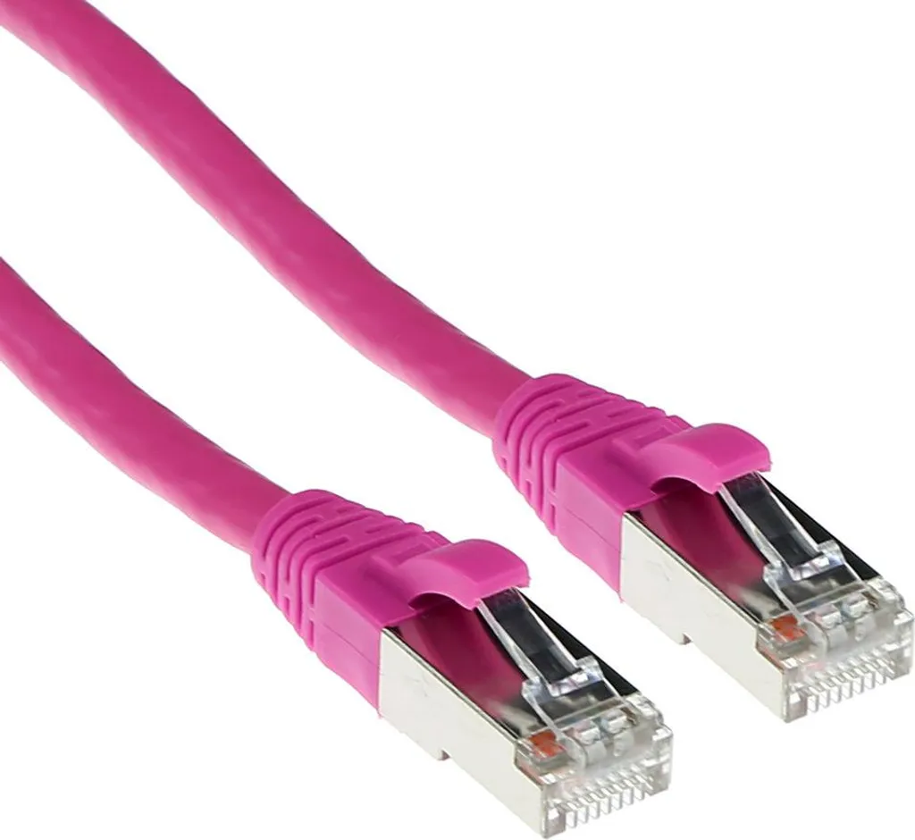 Cavo Patch ACT CAT6A S/FTP LSZH 5m Rosa | Performance 10Gbps Snagless