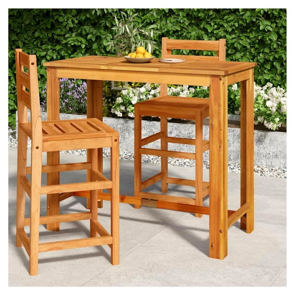 Garten-Bartisch, Stehtisch, Bistrotisch, Bar Table, Gartentisch, Balkontisch, Outdoor-Tisch, Tisch Für Draußen, 120x60x105 cm Massivholz Akazie