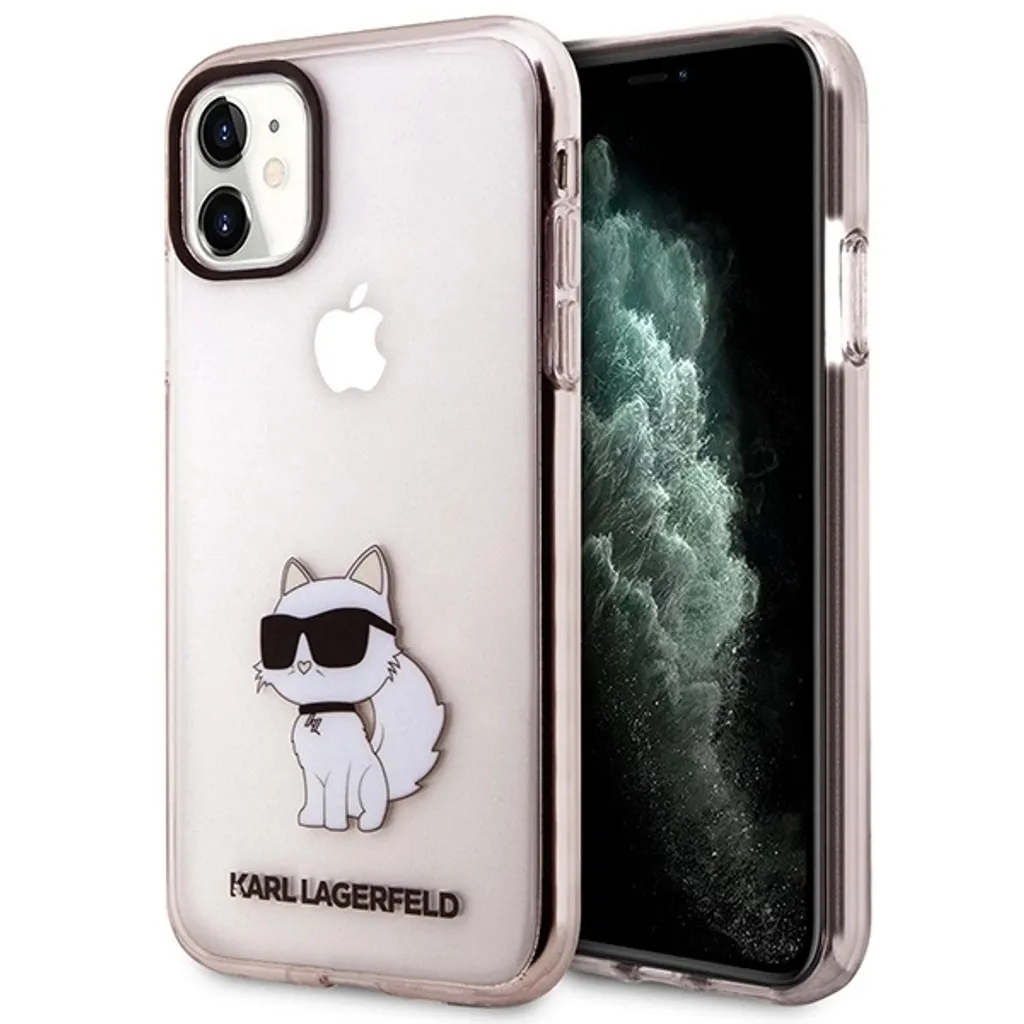 Karl Lagerfeld Klhcn61Hnchtcp Custodia rigida per Iphone 11/ Xr 6,1 Różowy/Rosa Ikonik Choupette