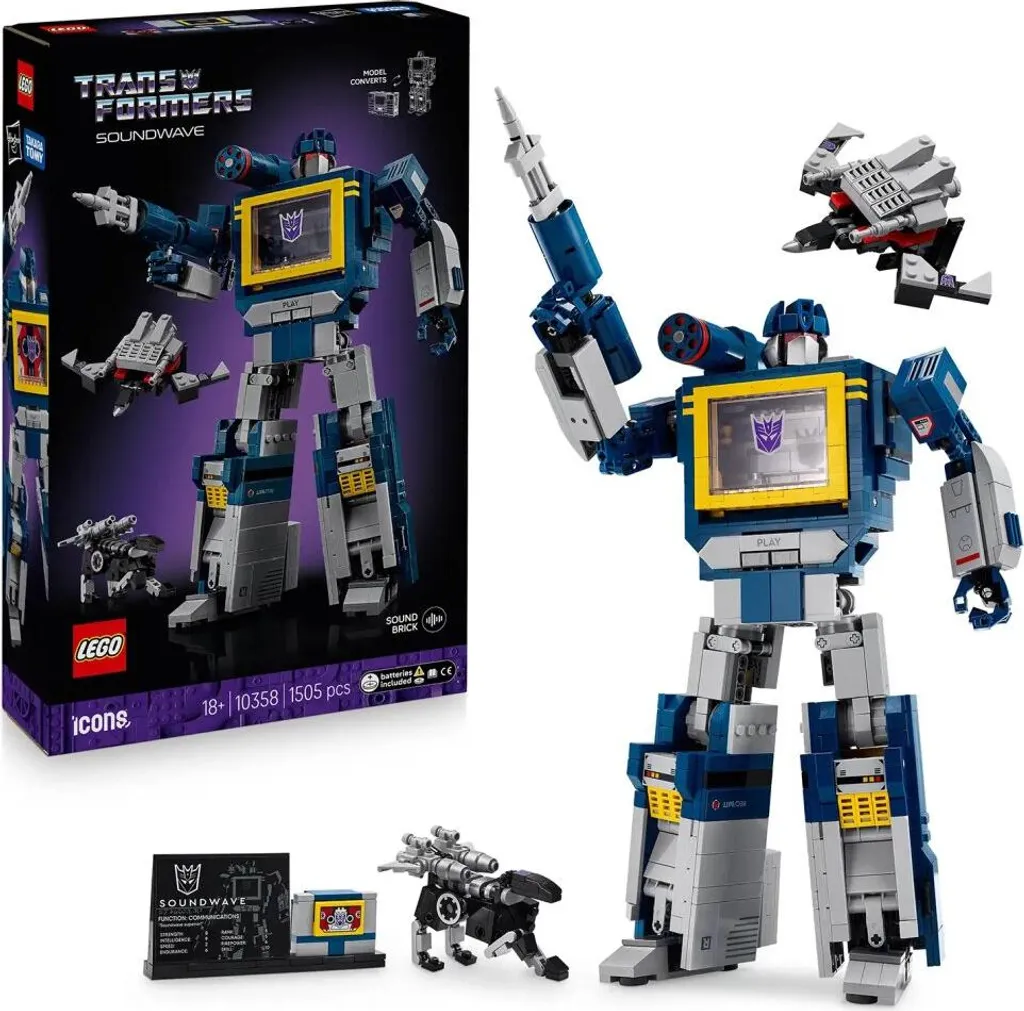 LEGO 10358 Soundwave Transformers : Objet de Décoration Geek pour Adultes