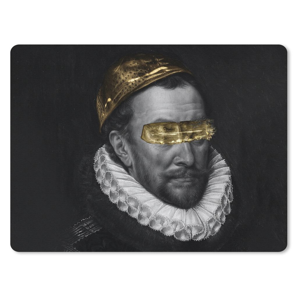MuchoWow Mauspad Mousepad Wilhelm von Oranien - Adriaen Thomasz - Gold 23x19 cm - Mousepads - Maus Mat - Pad - Mausunterlage - Schreibtischunterl...