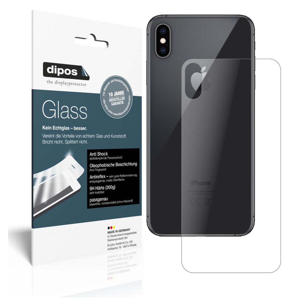 2x Schutzfolie für Apple iPhone XS Max Rückseite matt - Produktbild 
