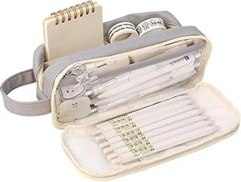 Astuccio Impermeabile 5 Scomparti - Grande Organizer Grigio per Studenti