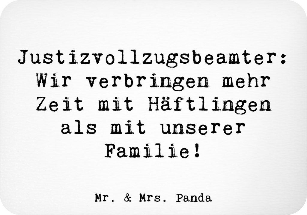 Mr. & Mrs. Panda magnet Spruch Justizvollzugsbeamte Zeit - Weiß - Geschenk, Geschenke mit Herz, Vertrauensperson, Ordnung, Gefängnis, kreative, w...