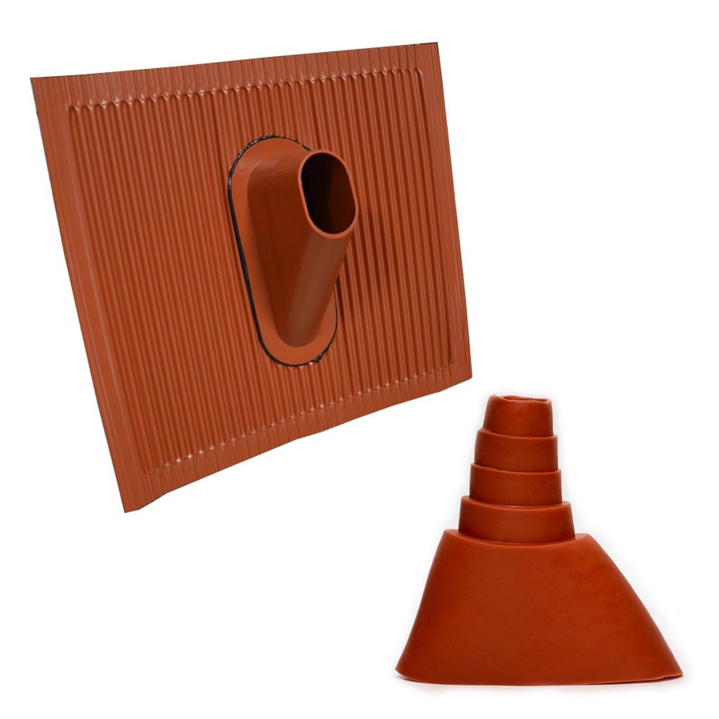 PremiumX Dachabdeckung Aluminium Ziegel Rot Pfanne für Sat Mast Manschette