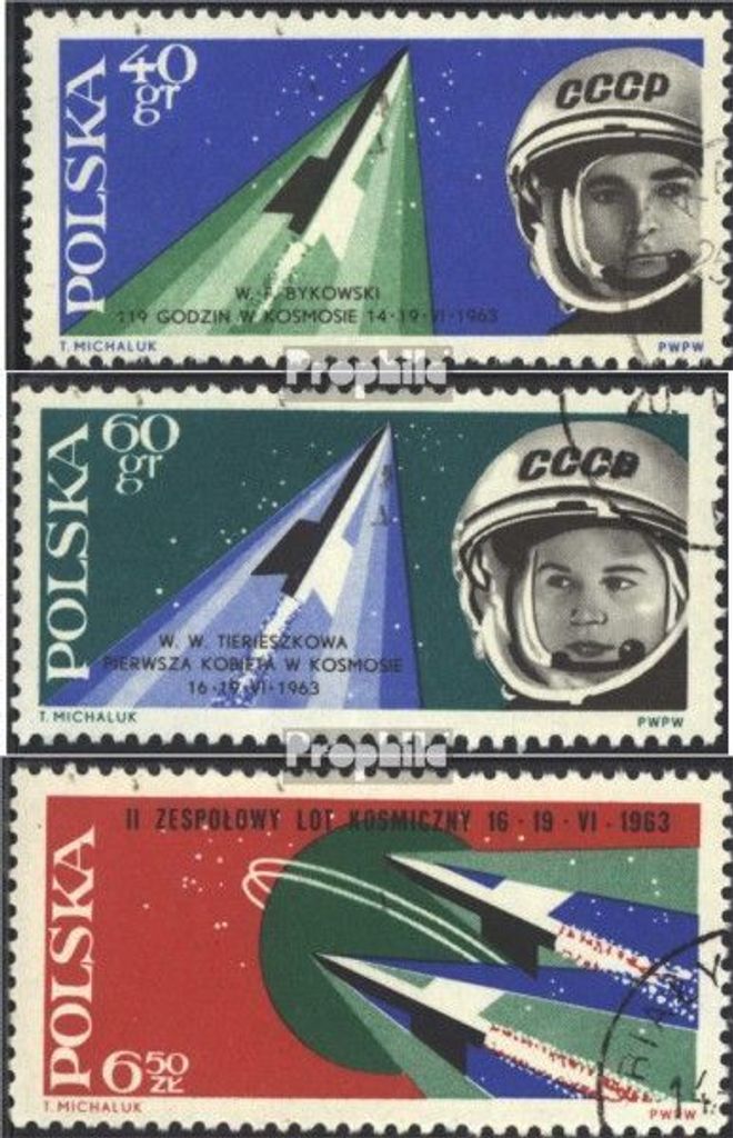 Briefmarken Polen 1963 Mi 1415-1417 (kompl.Ausg.) postfrisch Raumschiffe