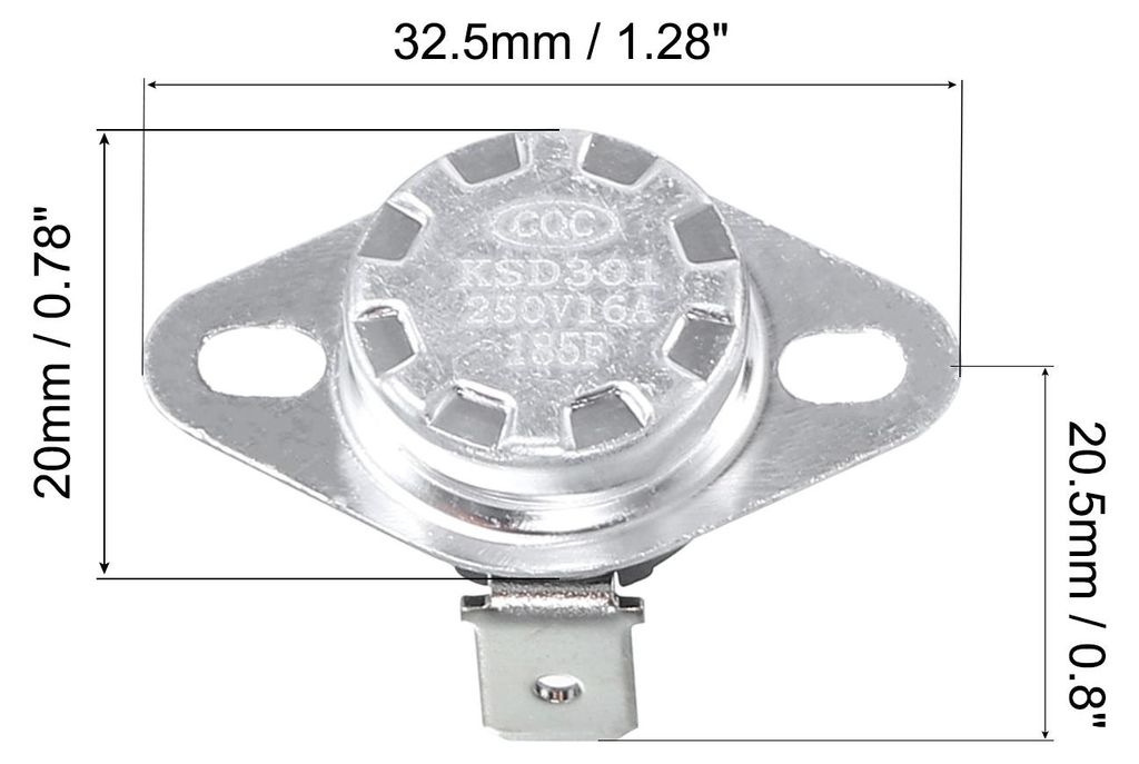DC47-00016A Trockner Thermostat KSD301 Thermostat 250V 16A Ersetzt AP4201894 2068545 PS4205213