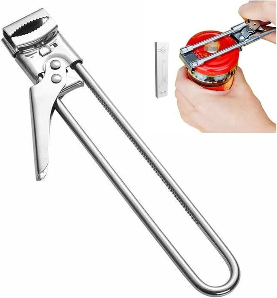 Opener Adjustable Jar and Bottle Opener Adjustable Stainless Steel Jar Opener Multifunctional Can Opener Non-Slip Design Bottle Opener, Black, YGDE...
