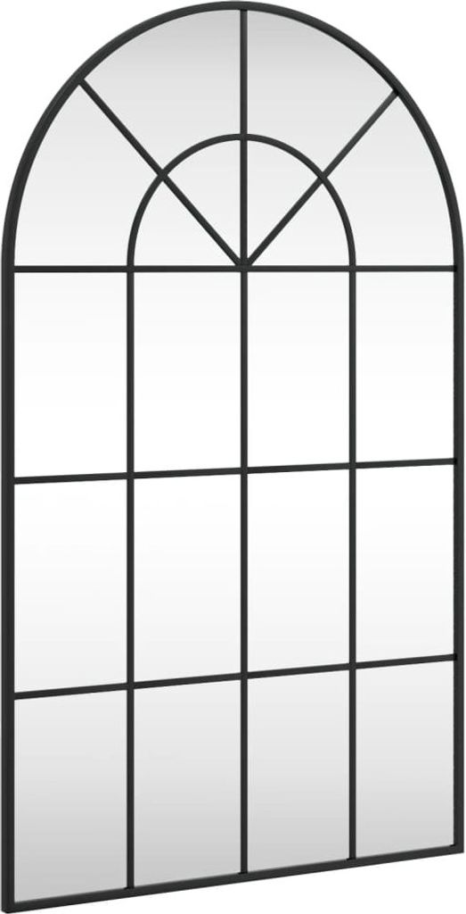 Wandspiegel Schwarz 60x100 cm Gewölbt Eisen