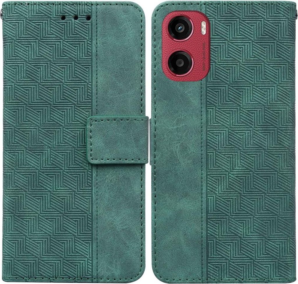 Motorola Moto G05 / E15 Hülle - Coverup Geometric Klapphülle - Grün