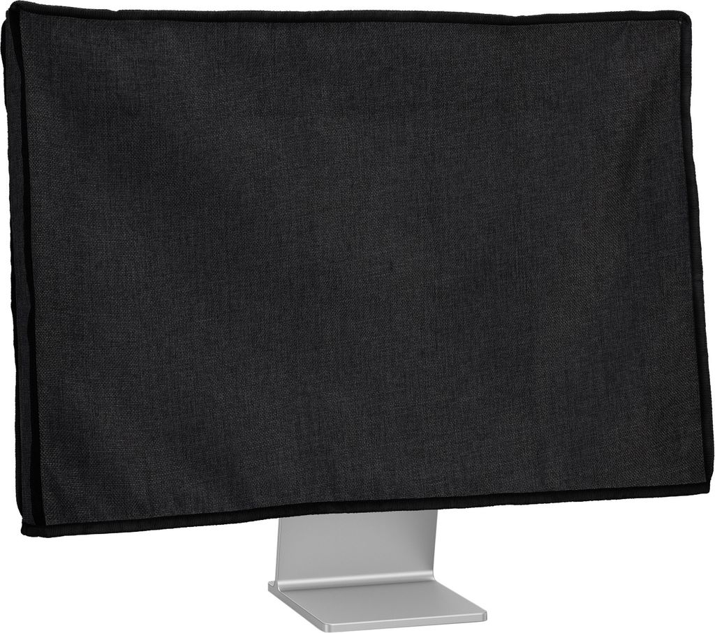 kwmobile Leinen Hülle kompatibel mit 27-28" Monitor - Schutzhülle Staubschutz Abdeckhaube für PC Bildschirm - Computer Screen Cover Staubhaube H...