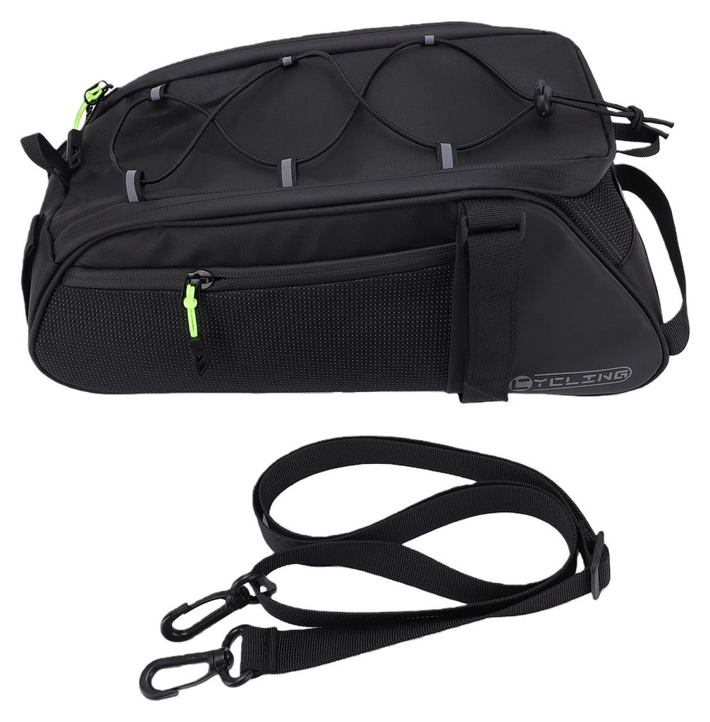 Wasserdichte Fahrradtasche für den Gepäckträger, 8 l, geräumige Fahrradtasche, reflektierende Satteltaschen mit Schultergurt