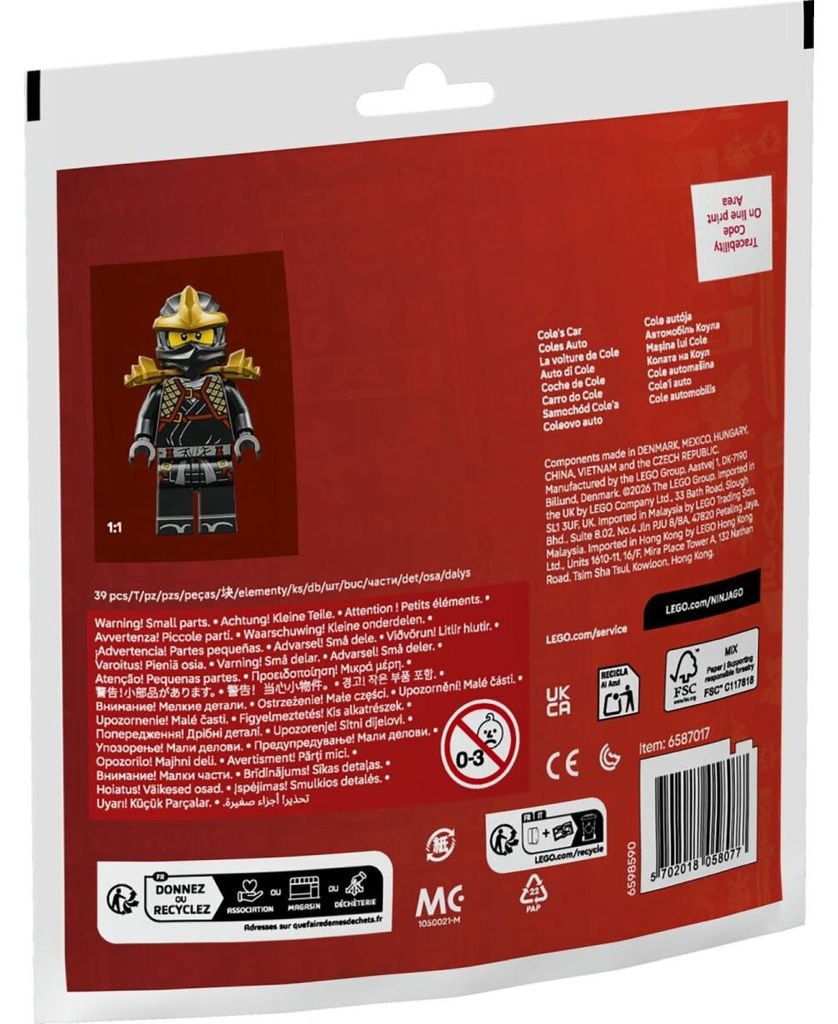 LEGO NINJAGO 30723 Cole a jeho nindža auto Obrázok produktu 
