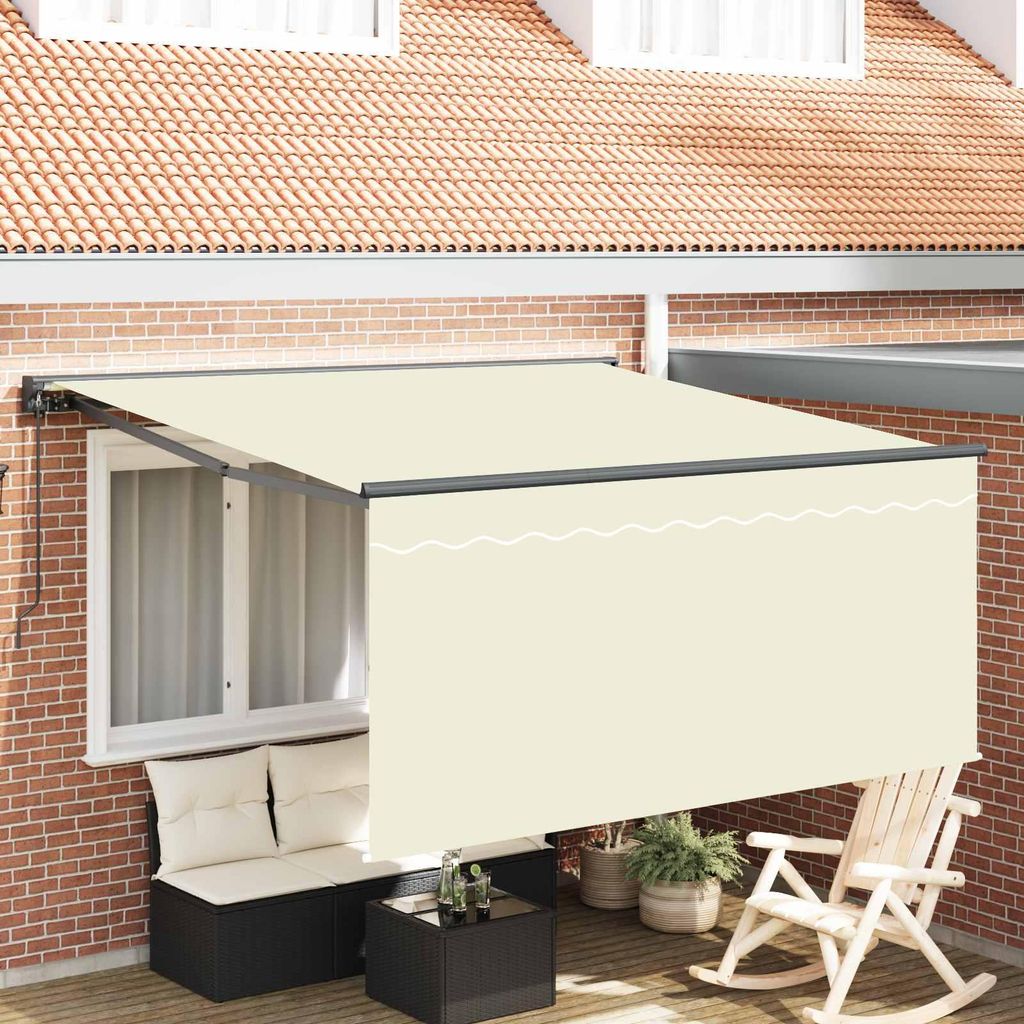 vidaXL Einziehbare Markise Creme 300 x 250 cm Polyester und Aluminium