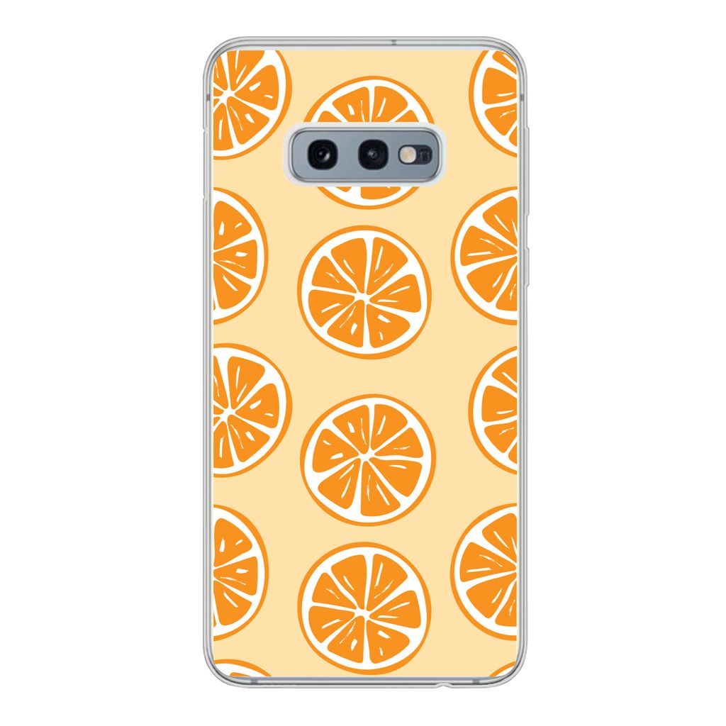 MuchoWow Handyhülle Schutzhülle Hülle für Samsung Galaxy S10e Obst - Orange - Tropisch Silikon Softcase Handy Hülle - Handy