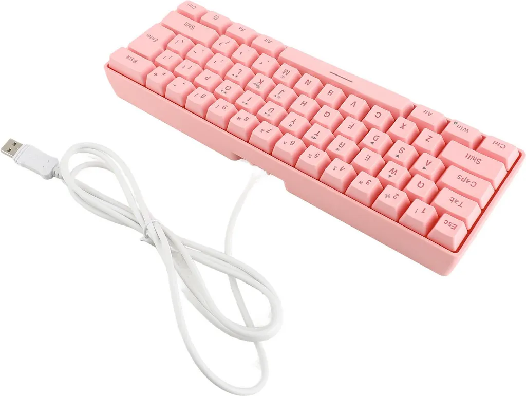 Mini clavier mécanique rose V700 avec rétroéclairage LED RGB