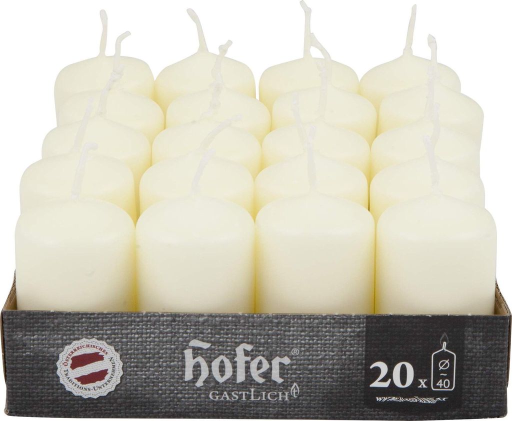 Hofer Sloupové svíčky - Ivory - 4 x 7 cm - Dlouhá doba Obrázek produktu 4