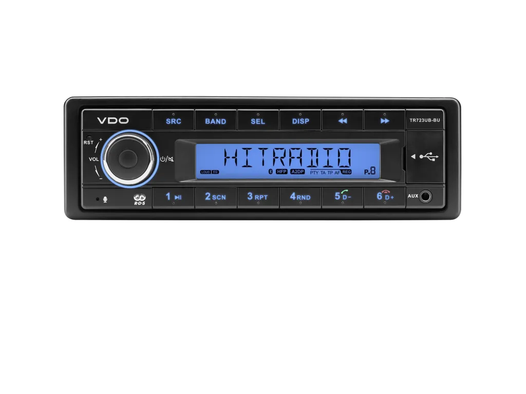 Autoradio Mains Libres 24V Siemens VDO TR723UB-BU pour Engin de Chantier