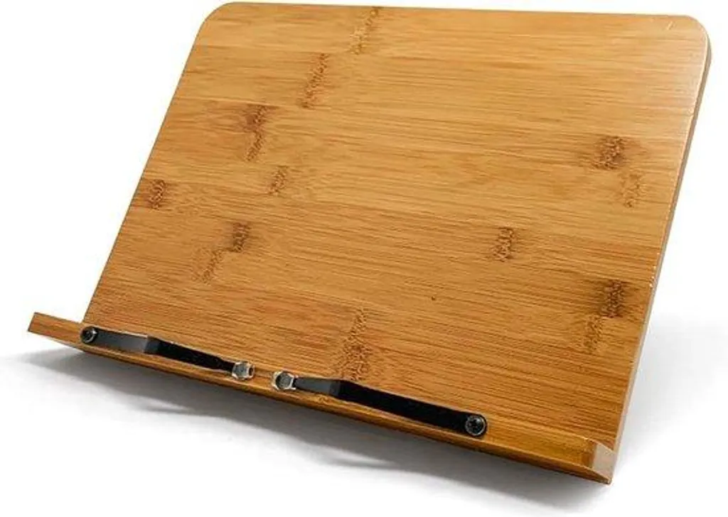 Porte-livres en bois réglable et support tablette en bambou naturel