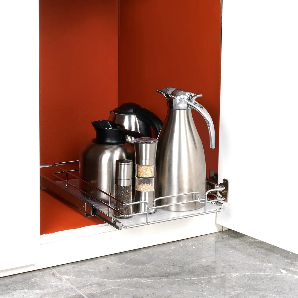 Portaspezie estraibile Porta lavello Armadio da cucina, 292 x 419 x 63,5 mm Cassetto scorrevole Lavello Porta spezie in piedi Anta dell'armadio Organizzatore dell'armadio Porta base Armadio lavello Multiuso - 8