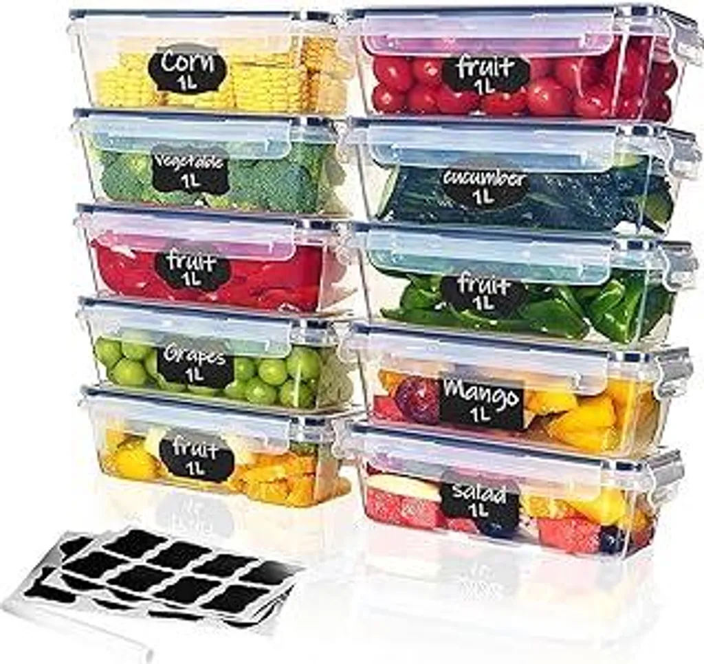 Organizzazione Meal Prep: Set 10 Scatole Alimenti 1L Ermetiche e Sicure