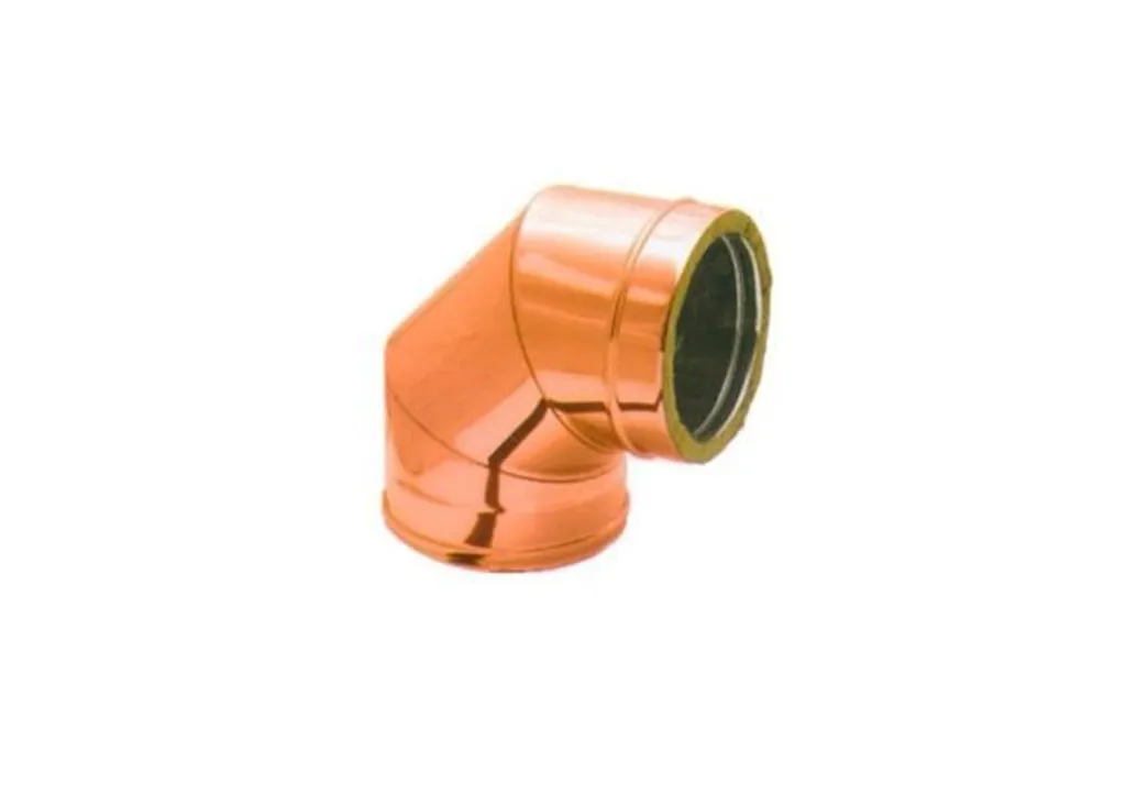 Curva 90° Coibentata Rame Esterno Ø 130-180mm | Canna Fumaria Professionale
