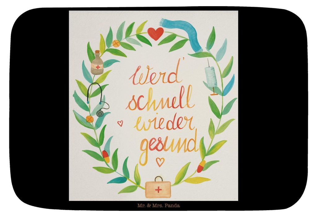 Mr. & Mrs. Panda Badezimmerteppich Werde gesund - Geschenk, Produktbild 