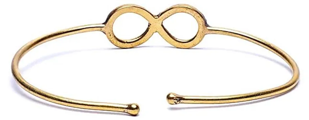Jonc Infini Doré en Laiton pour Femme - Set de 2 Bracelets Réglables